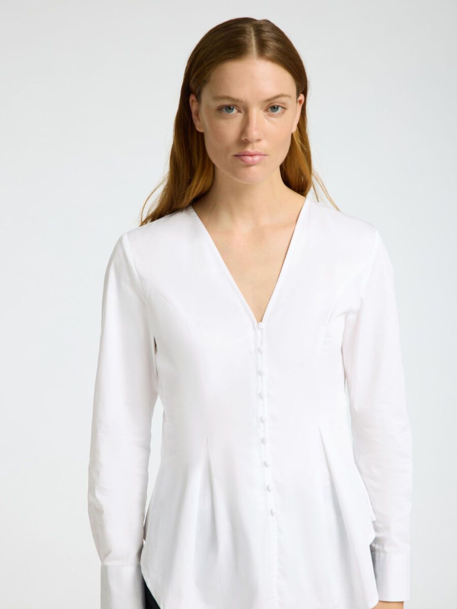 Selected Femme Naja Shirt - Bright White