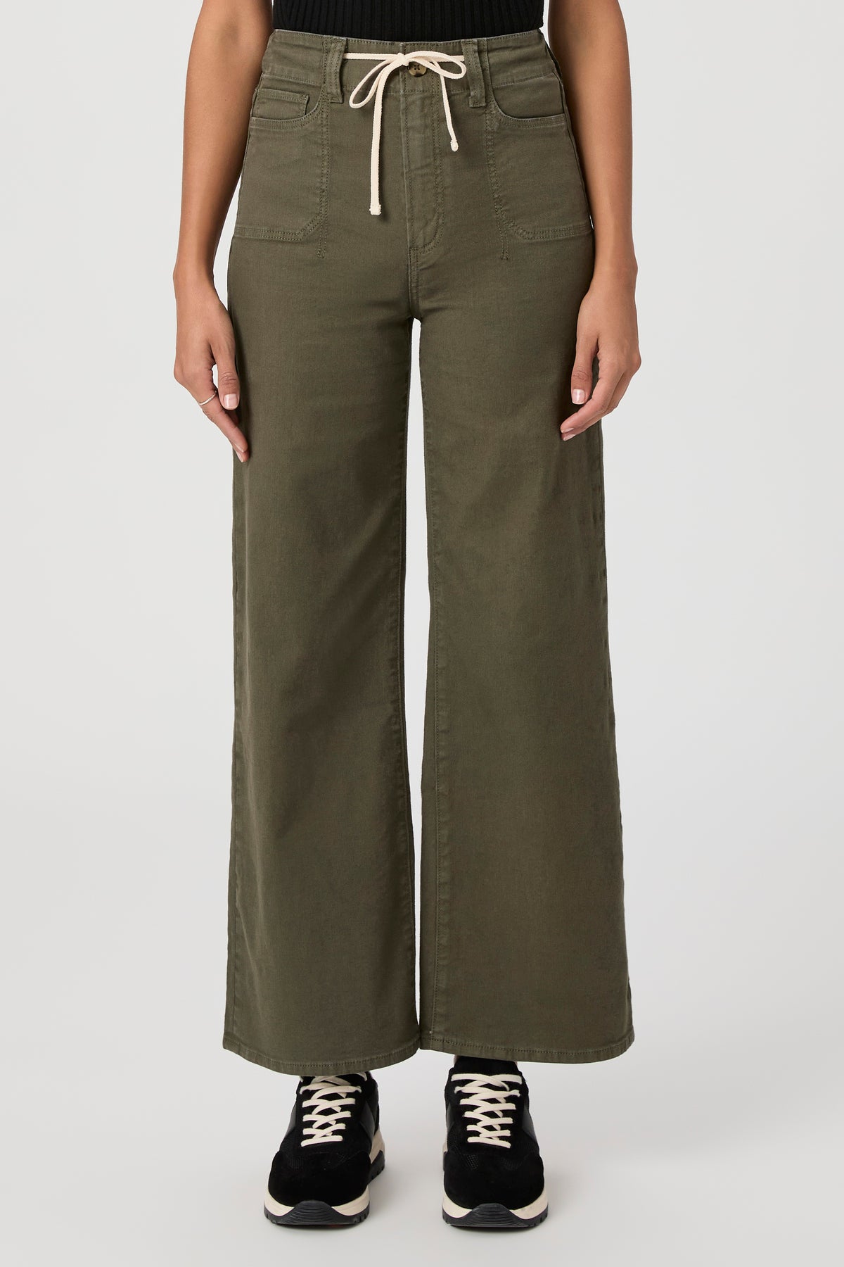 Paige Ari Tie Waistband Jeans - Vintage Forester Green