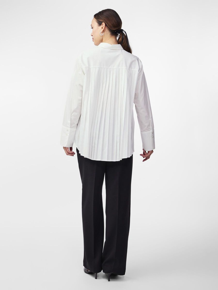 YAS Roya Pleat Shirt - Star White