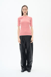 In Wear Dagnal Striped T Shirt - Red/ White