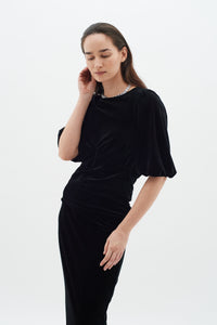 Part Two Brynn Velvet Top - Black