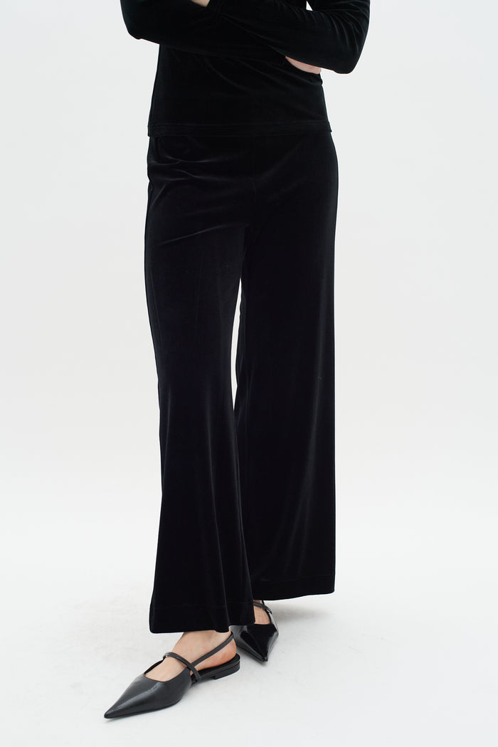 Part Two Jaqueh Velvet Trousers - Black