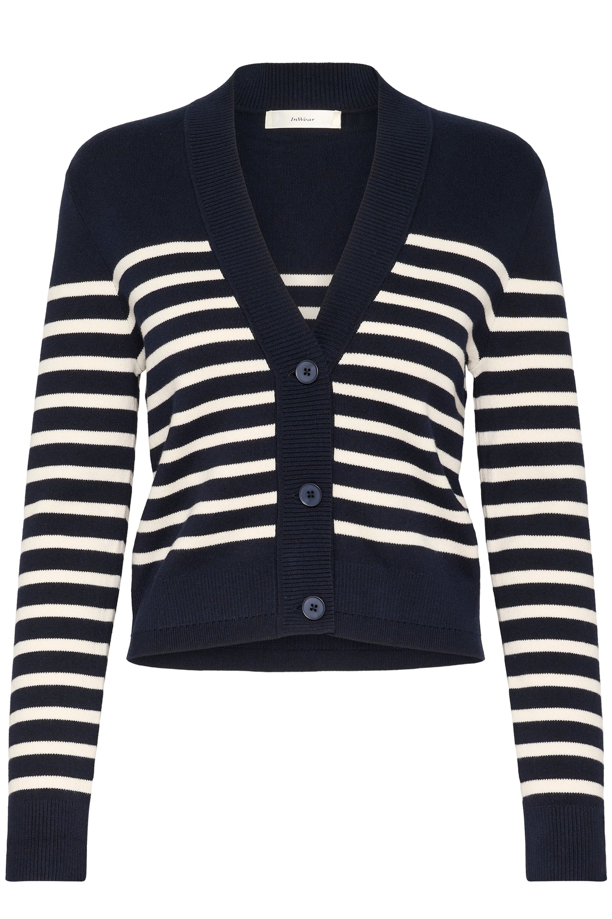 In Wear Wallis Cardigan - Navy Stripe