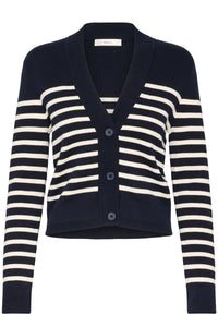 In Wear Wallis Cardigan - Navy Stripe