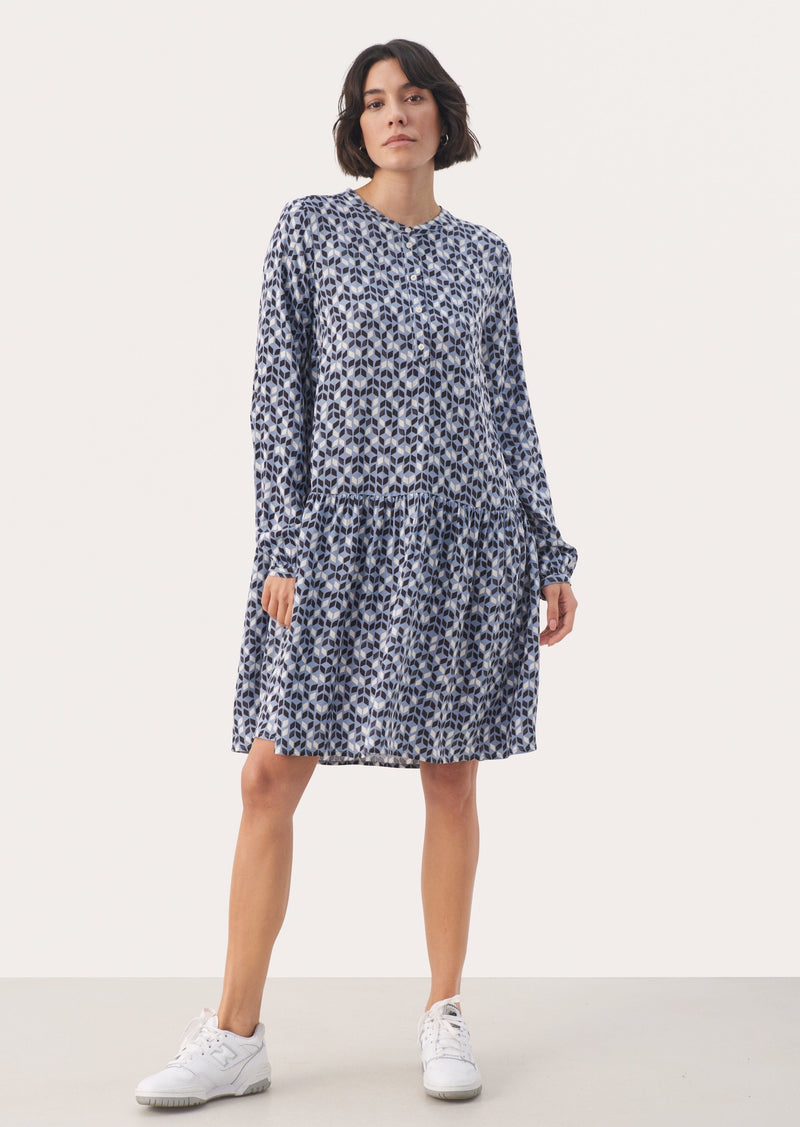 Part Two Allie Dress - Denim Graphic