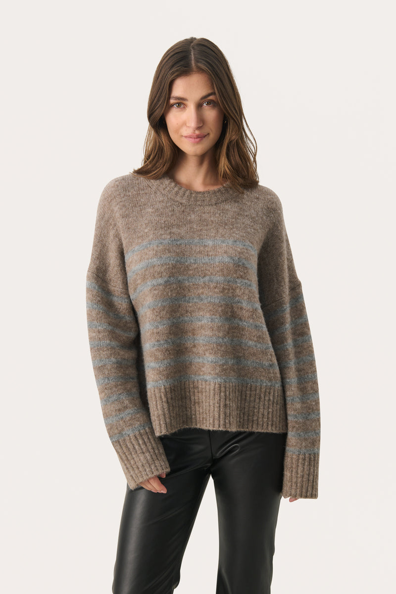 Part Two Lulya Jumper - Grey Stripe