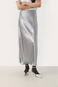 Part Two Laurinas Silky Skirt - Silver