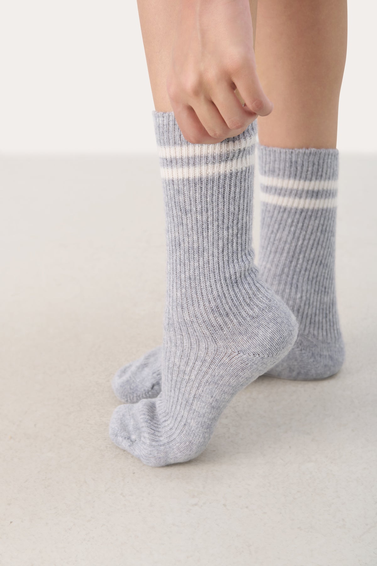 Part Two Dorin Stripe Sock - Grey Stripe