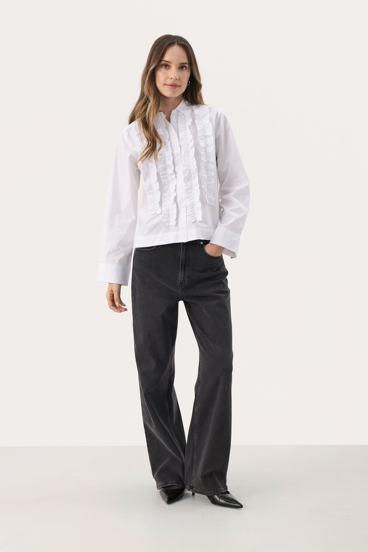 Part Two Pranvera Ruffle Shirt - Bright White