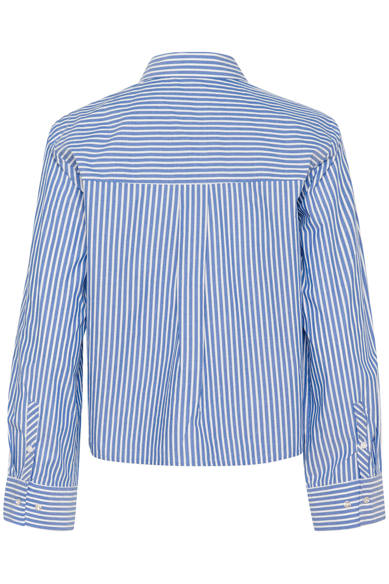 Part Two Pranvera Ruffle Shirt - Amparo Blue Stripe