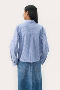 Part Two Pranvera Ruffle Shirt - Amparo Blue Stripe