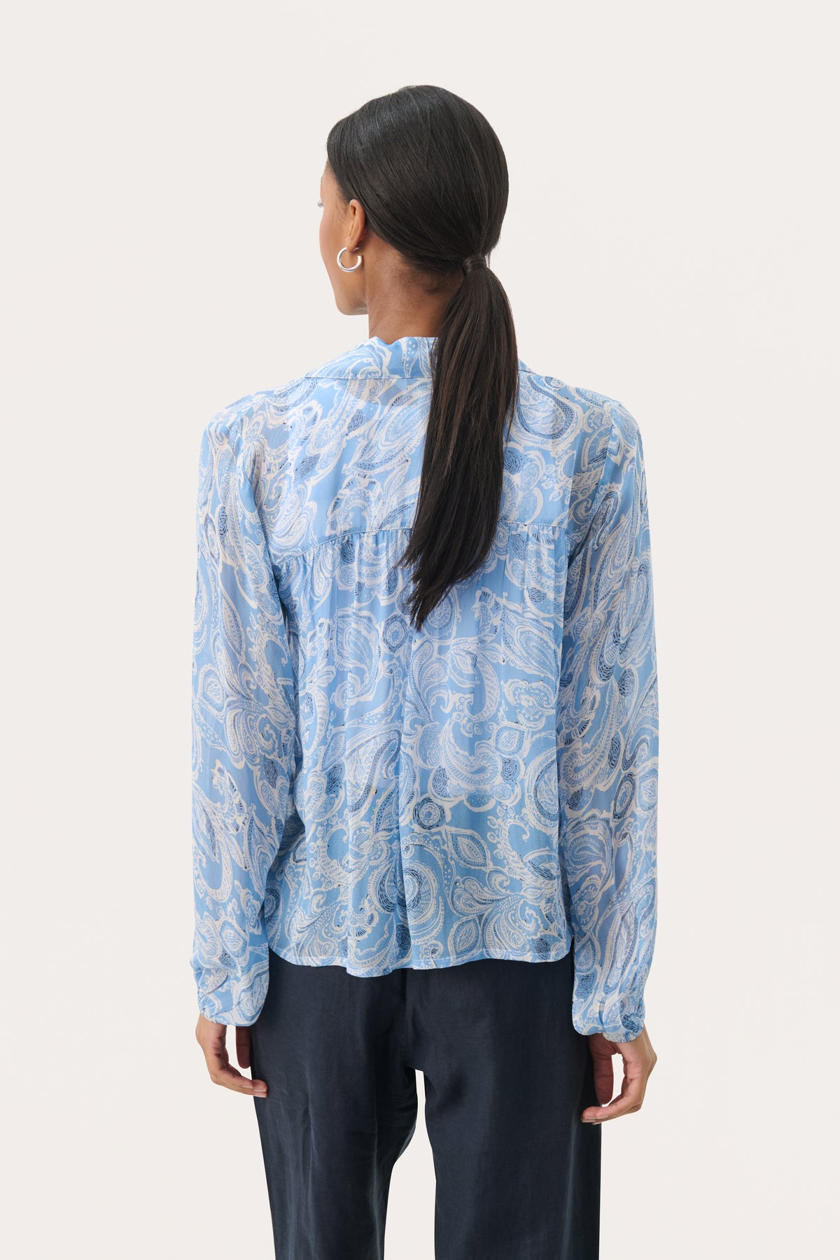 Part Two Nicholina Blouse - Blue Paisley