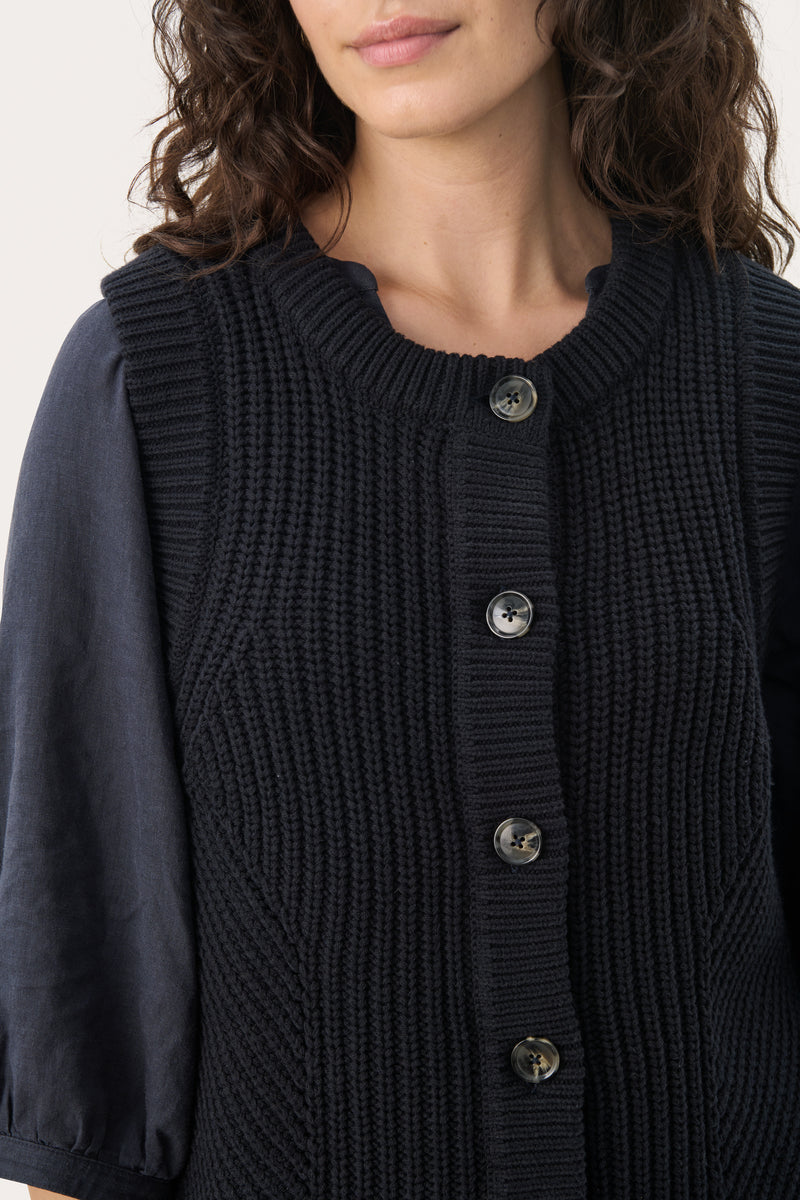 Part Two Noemie Knit Vest - Navy