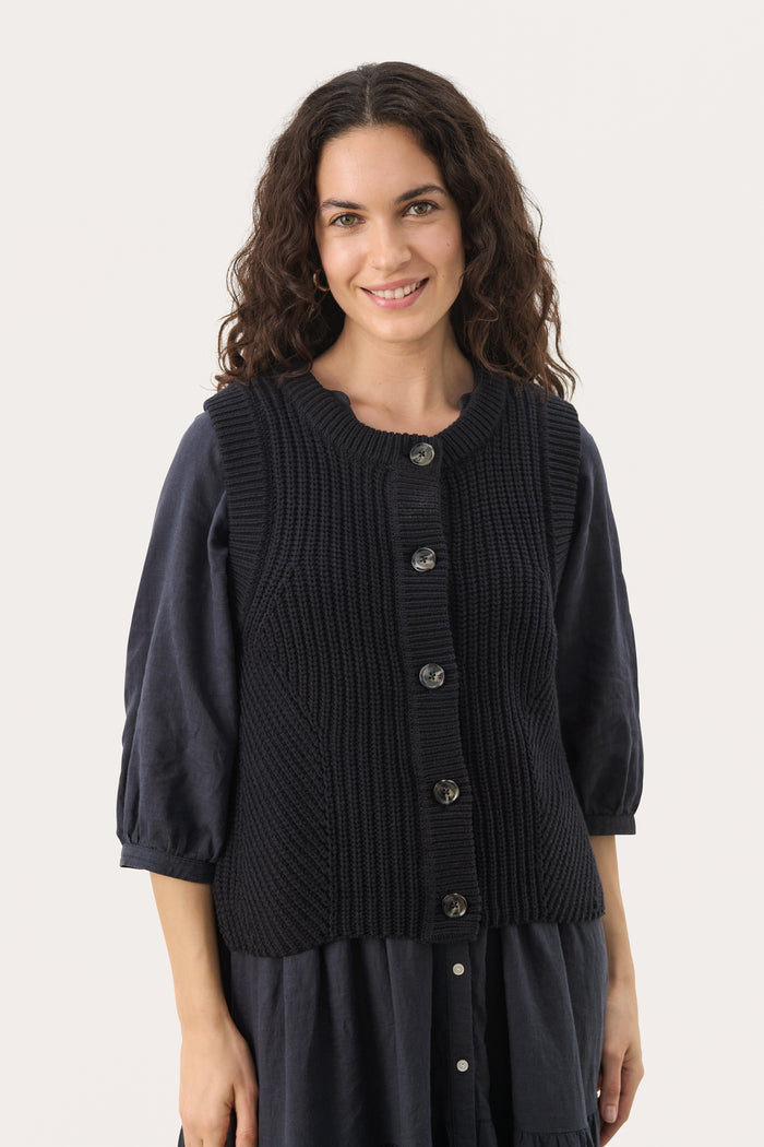 Part Two Noemie Knit Vest - Navy