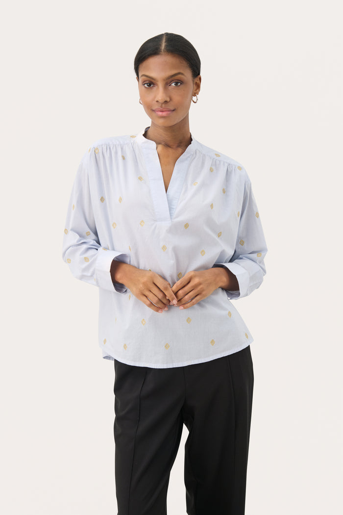 Part Two Natale Cotton Blouse - Blue