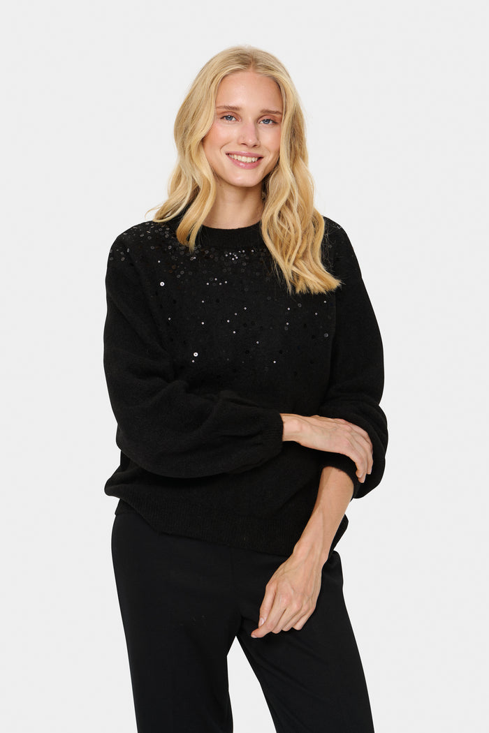 Saint Tropez Barbel Sequin Jumper - Black