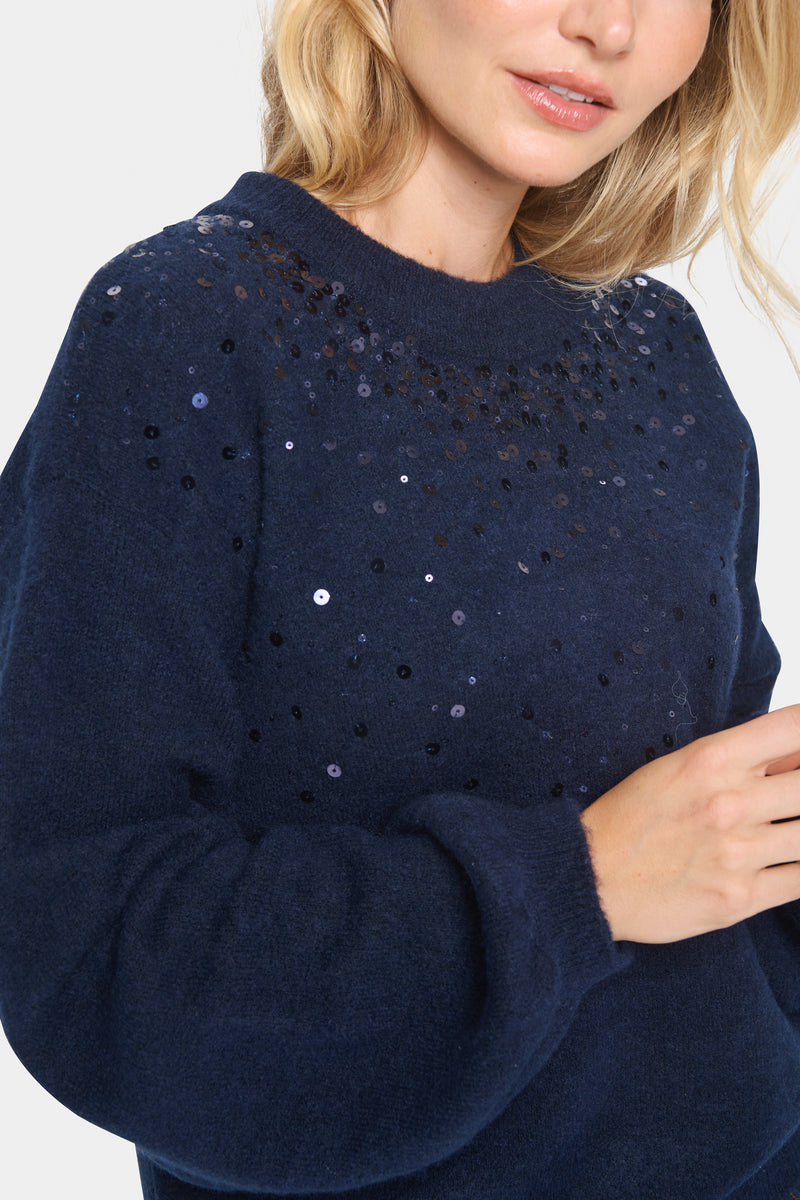 Saint Tropez Barbel Sequin Jumper - Night Sky