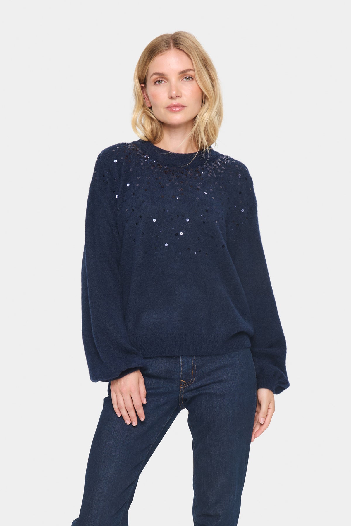 Saint Tropez Barbel Sequin Jumper - Night Sky