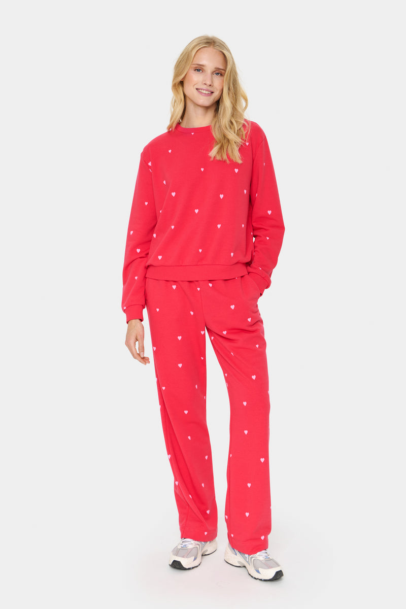 Saint Tropez Dagna Heart Sweatpants - Viva Magenta