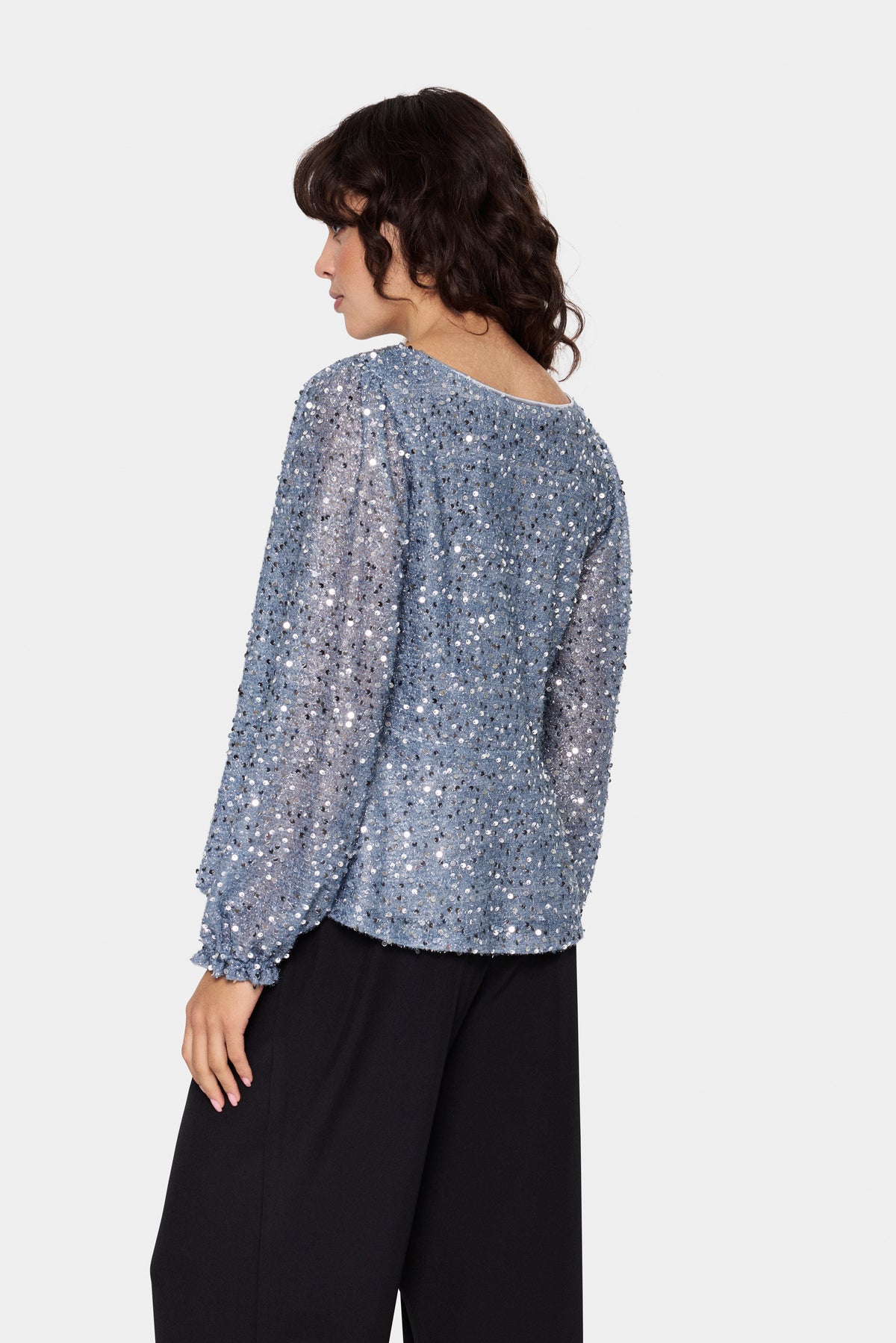 Saint Tropez Hinna Sequin Blouse - Silver