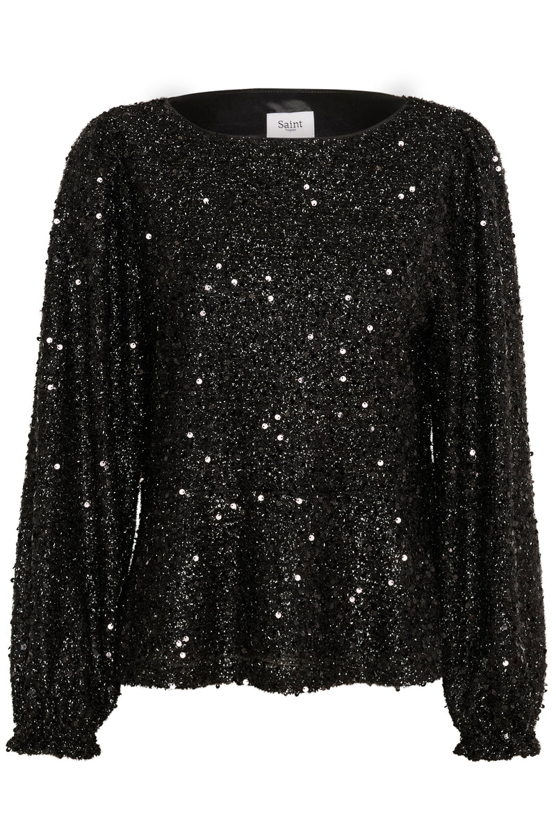 Saint Tropez Hinna Sequin Blouse - Black