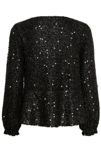 Saint Tropez Hinna Sequin Blouse - Black