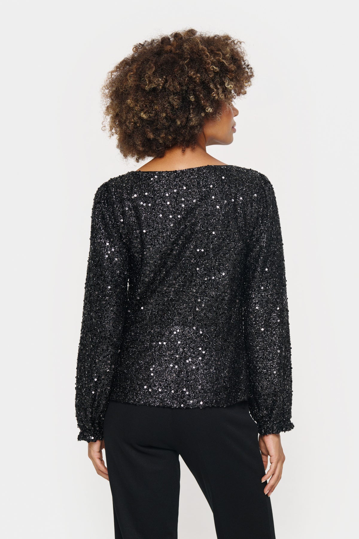 Saint Tropez Hinna Sequin Blouse - Black