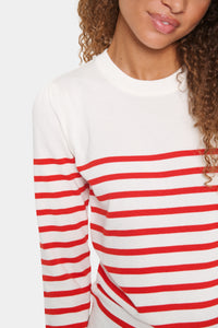 Saint Tropez Mila Striped Jumper - Red