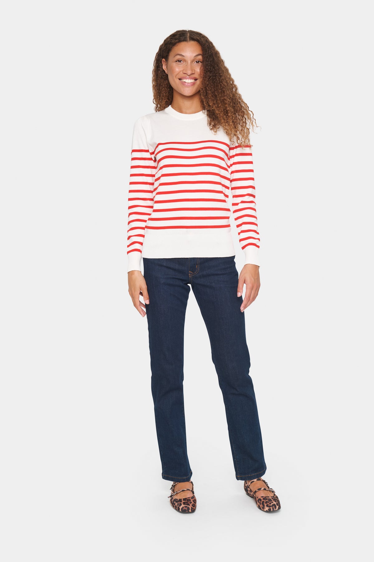 Saint Tropez Mila Striped Jumper - Red