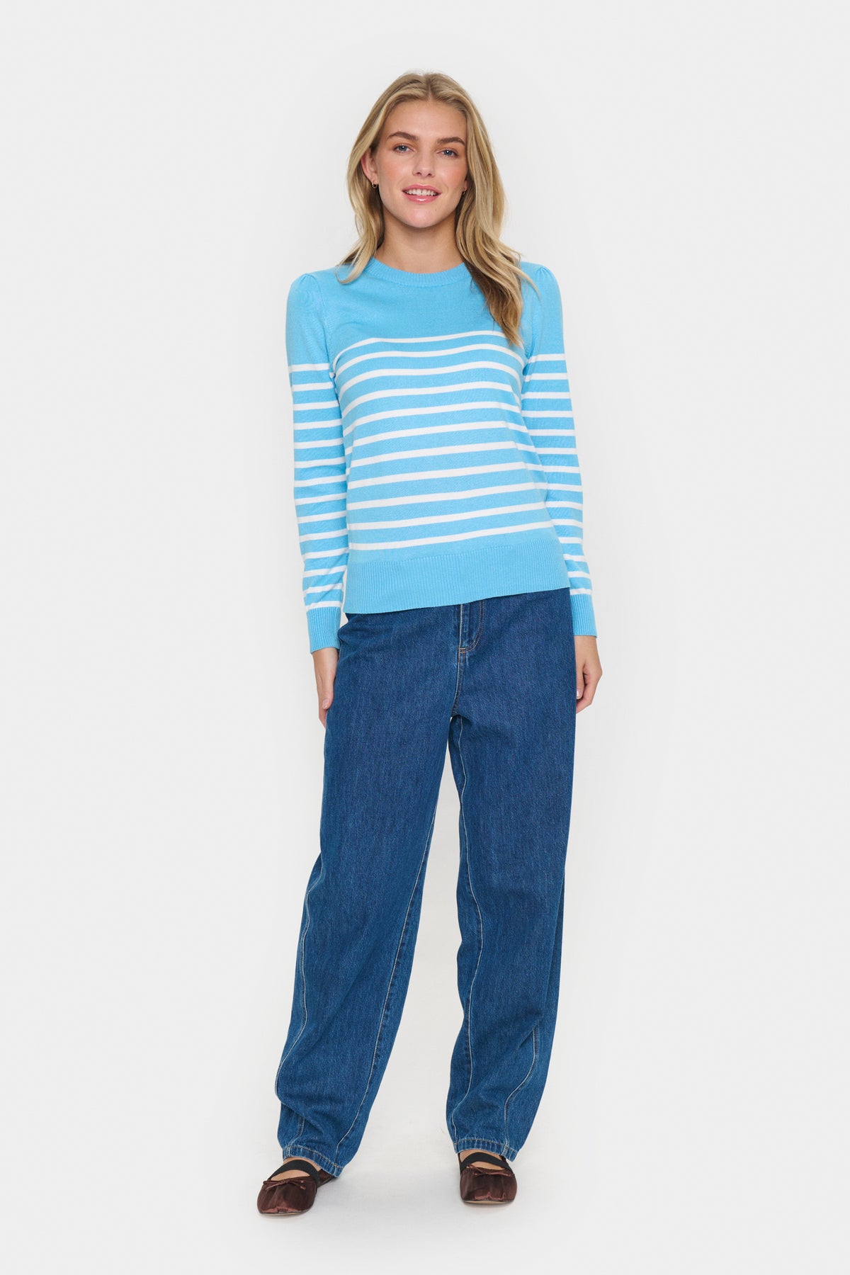 Saint Tropez Mila Stripe Jumper - Blue