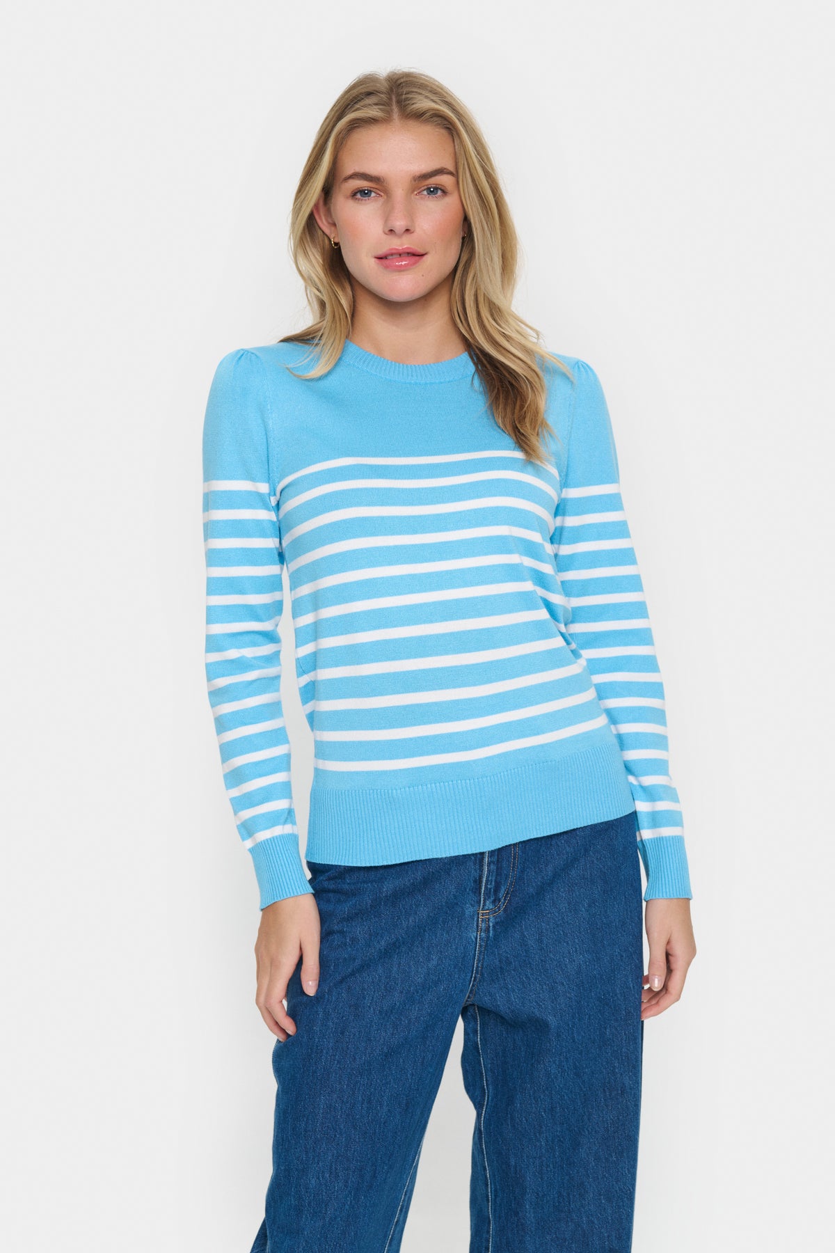 Saint Tropez Mila Stripe Jumper - Blue