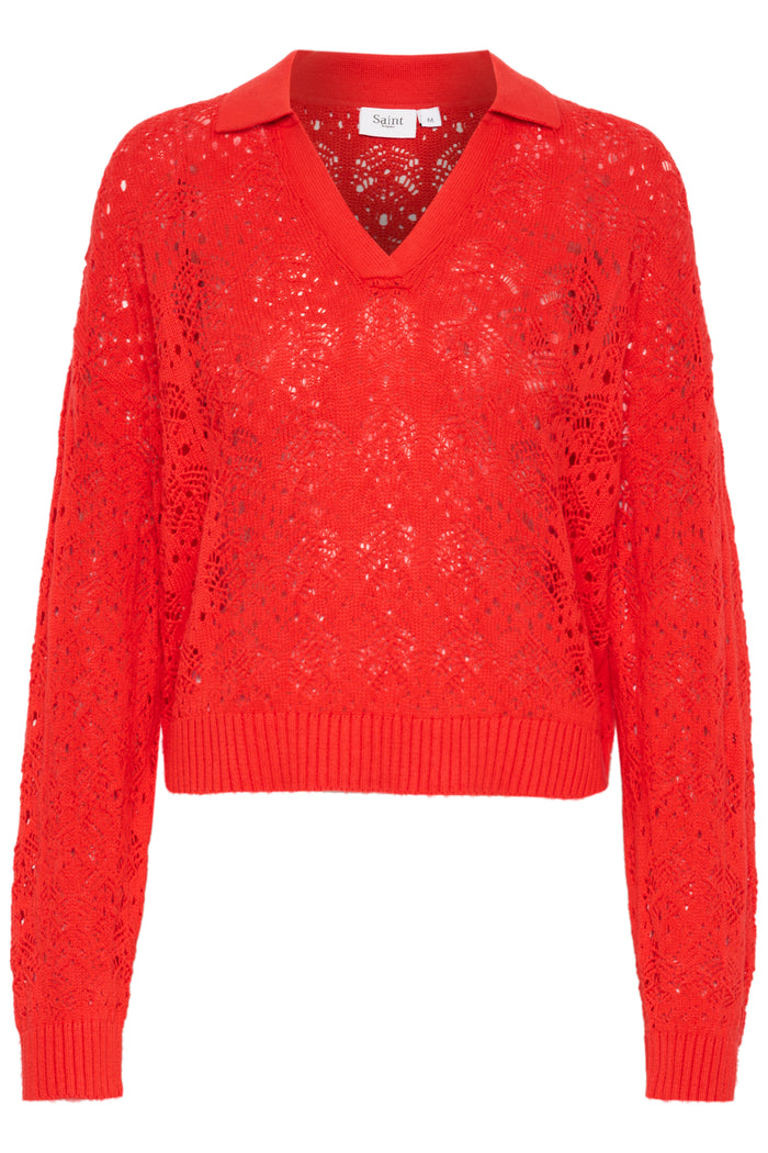 Saint Tropez Juna Polo Jumper - Red