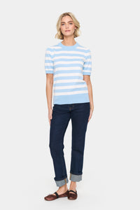 Saint Tropez Stripe Knit Top - Blue