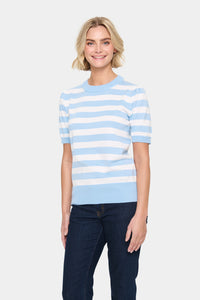 Saint Tropez Stripe Knit Top - Blue