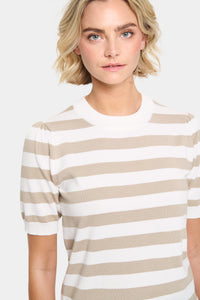 Saint Tropez Stripe Knit Top - Stone