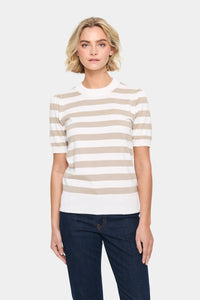 Saint Tropez Stripe Knit Top - Stone