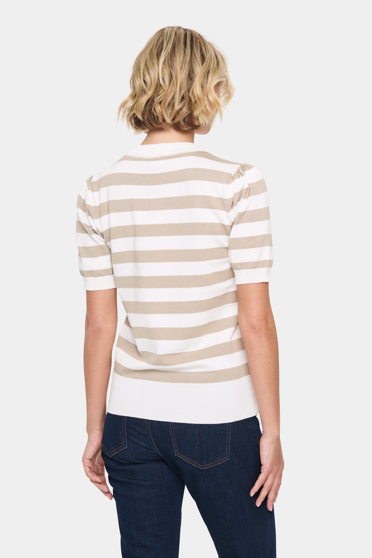 Saint Tropez Stripe Knit Top - Stone