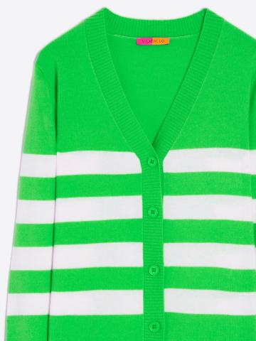 Vilagallo Rayas Striped Cardigan - Verde