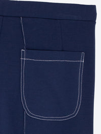 Vilagallo Flared Stitched Trouser - Navy