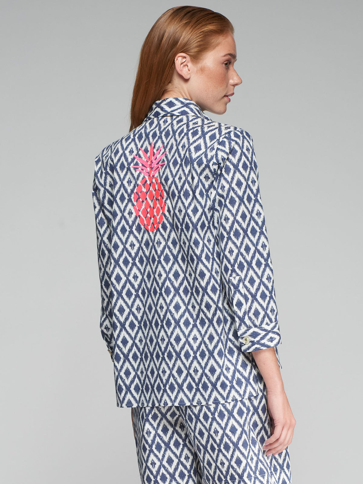 Vilagallo Poline Ikat Shirt - Navy