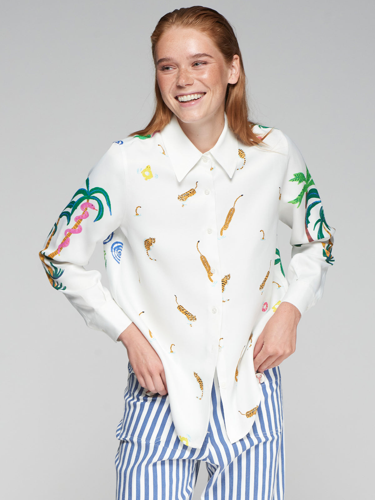 Vilagallo Picina Print Shirt - White