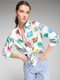 Vilagallo Sardinas Seda Silk Shirt - White