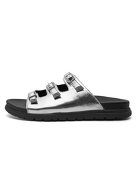 Woden Ellen Metallic Sandal - Silver