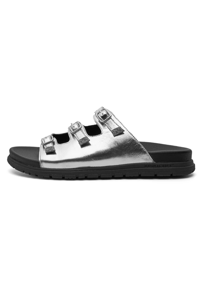 Woden Ellen Metallic Sandal - Silver