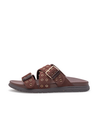 Woden Tilde Suede Studded Sandal - Brown