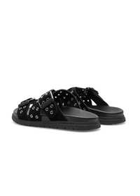 Woden Tilde Suede Studded Sandal - Black