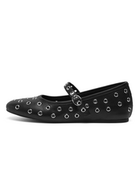 Woden Cristel Eyelet Pump - Black