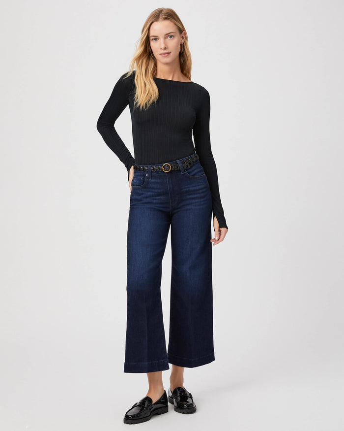 Paige Anessa Wide Leg Jeans - Starboard