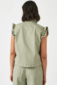 Seventy + Mochi Pablo Waistcoat - Green Stripe