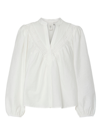 YAS Elly Cotton Blouse - Star White